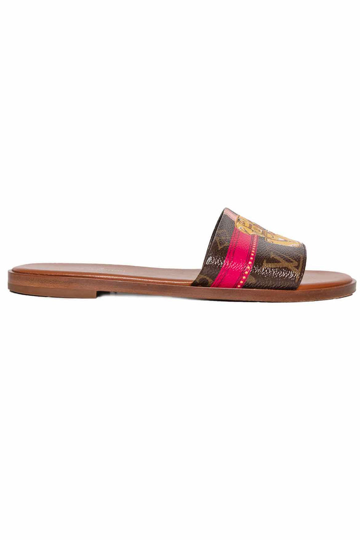 Louis Vuitton Size 35 2018 Patent Monogram Lock It Flat Mule