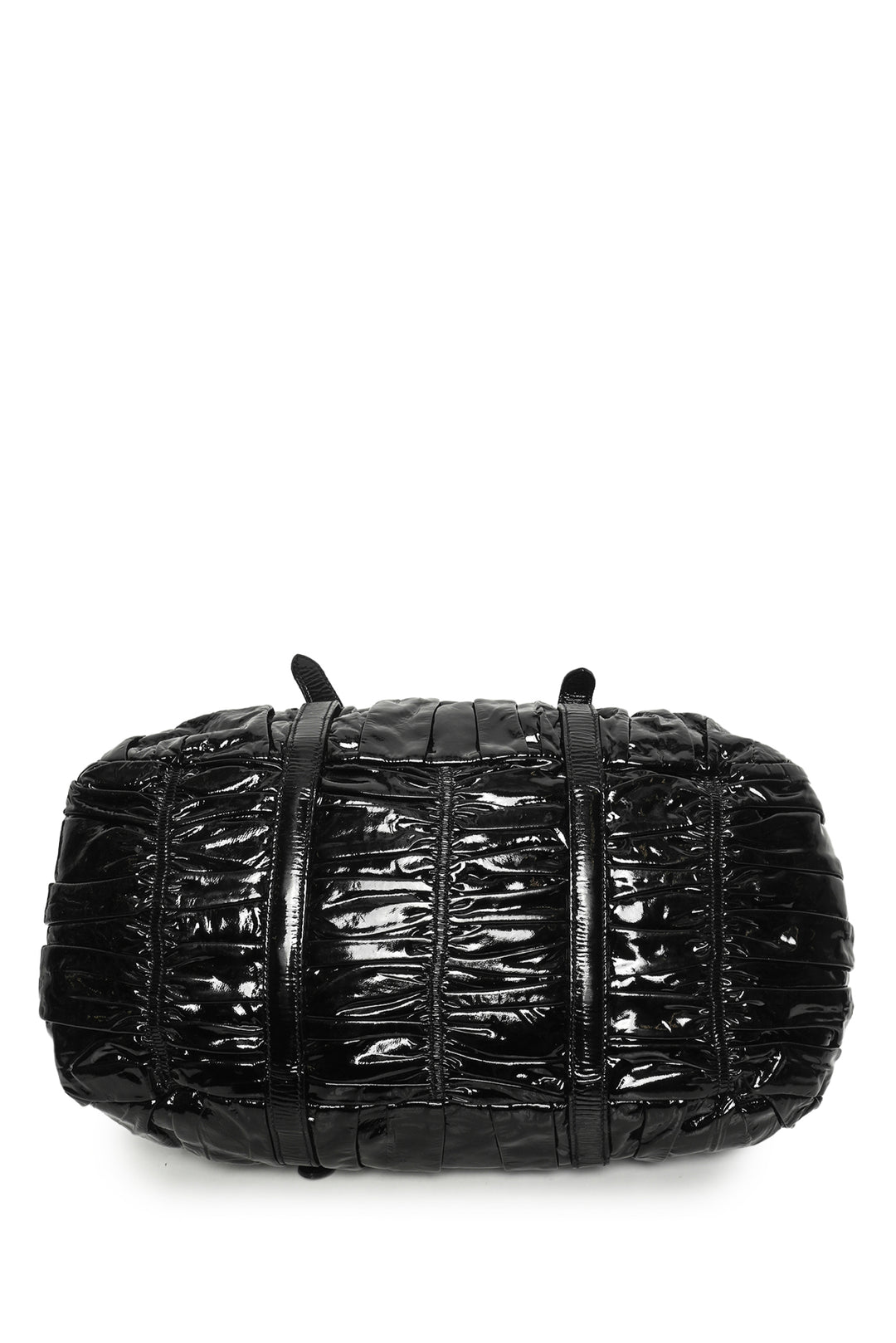 Prada Vernice Gaufre Ruched Patent Leather Tote