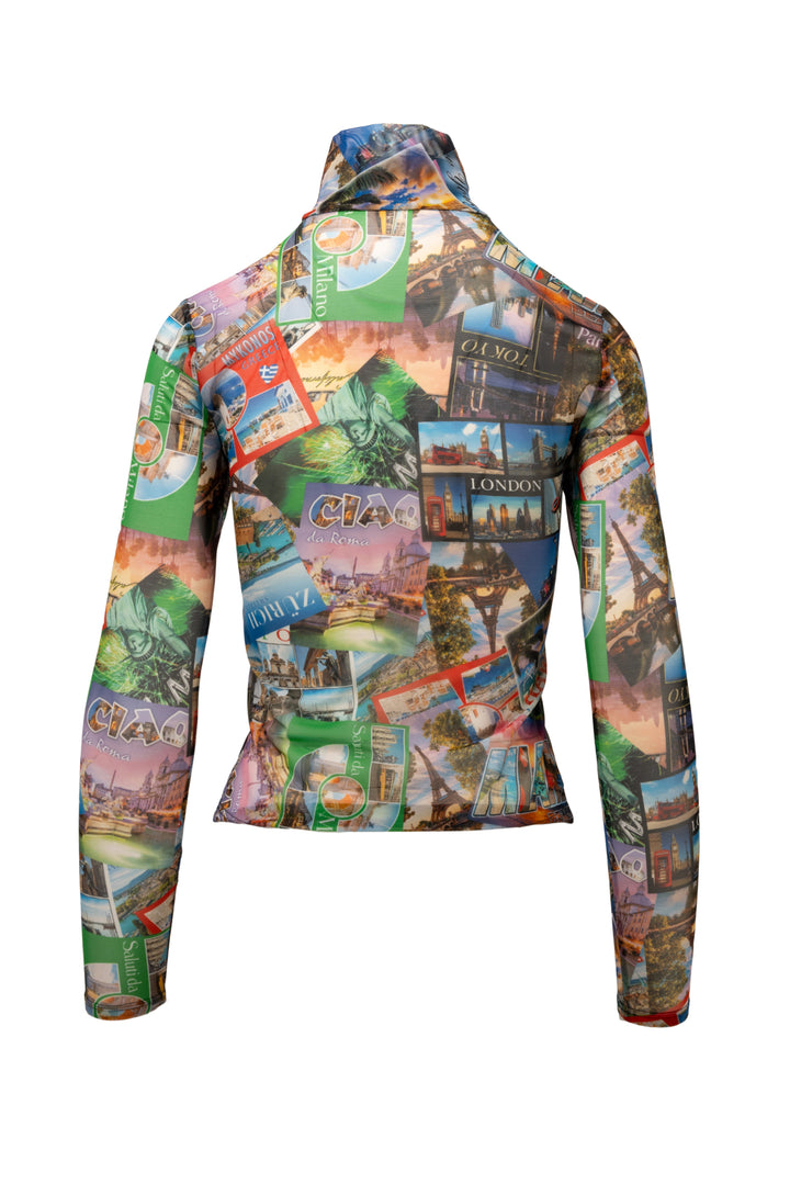 Balenciaga Size 4 2020 Postcard Mesh Turtleneck Tops
