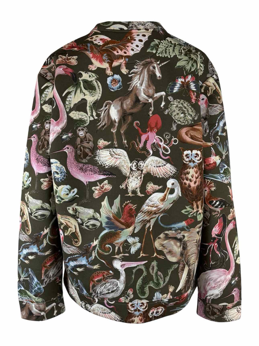 Valentino Size M Men's Fantasy Animal Print Neoprene Sweat Shirt