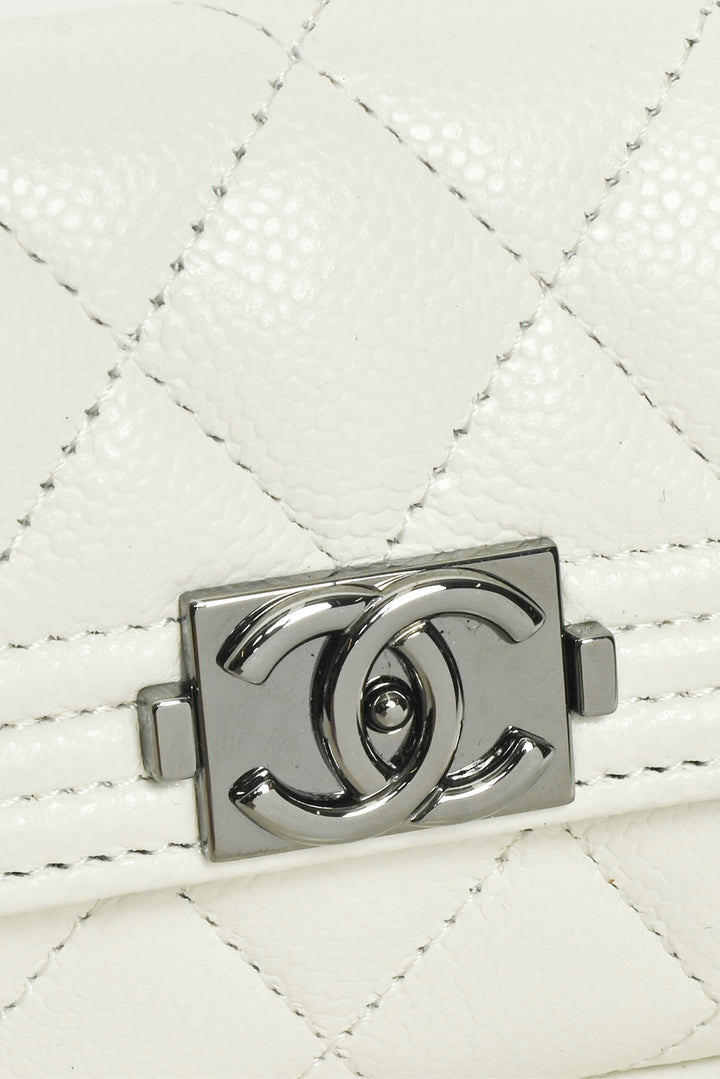 Chanel 2024 Caviar Quilted Small Boy Flap Wallet