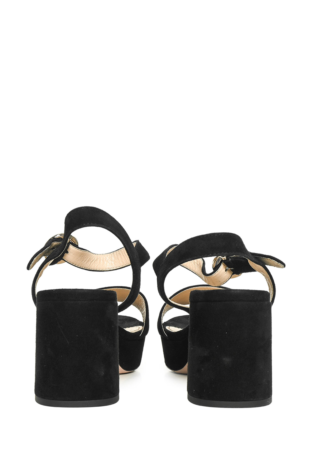 Prada Size 38 Platform Suede Block Heel Sandals