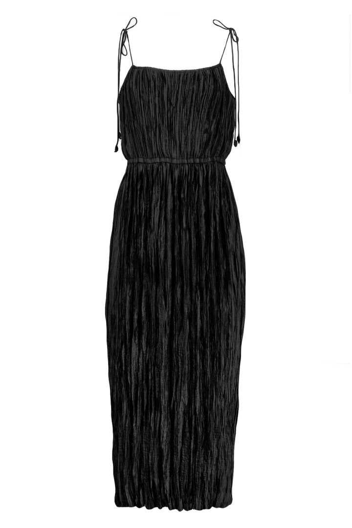 Ulla Johnson Size 8 Orla Tie-Shoulder Plisse Midi Dress