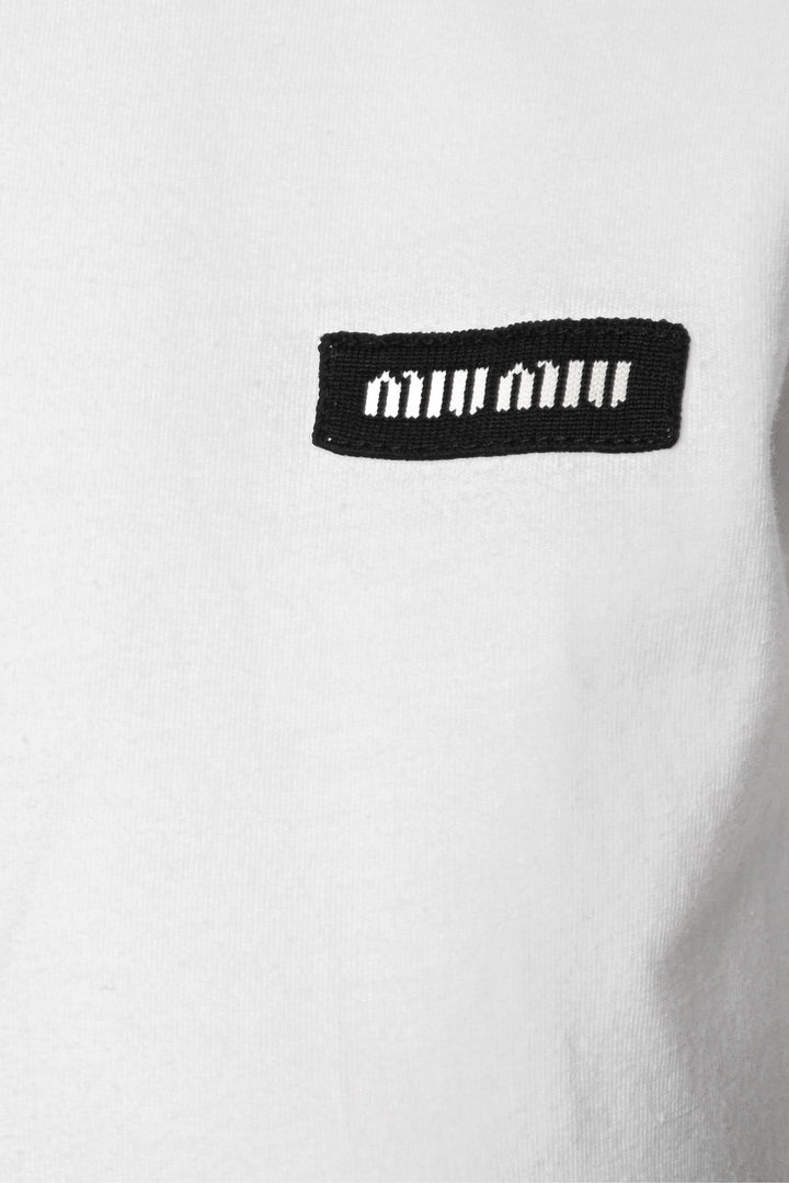 Miu Miu Size S 2024  Logo Cotton T-Shirt