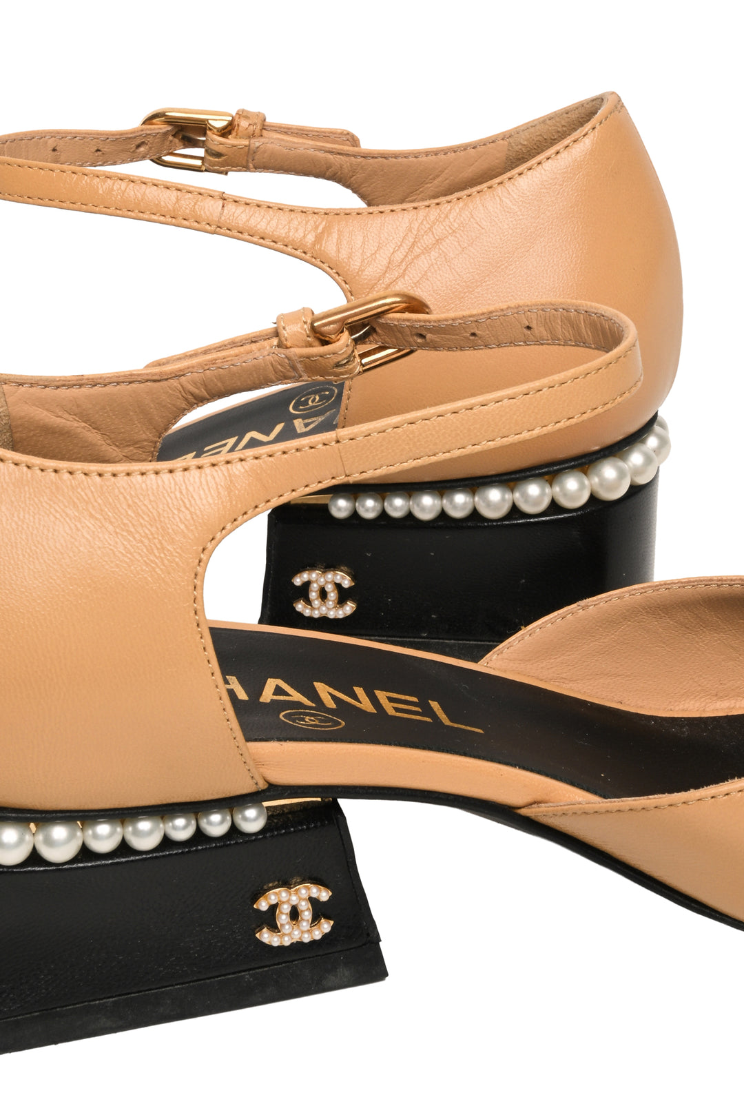 Chanel Size 36 Embellished Heel Cap Toe Mary Jane Pumps