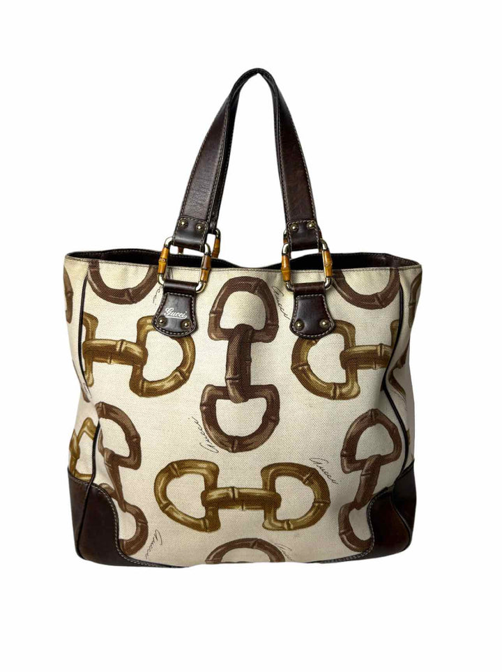 Gucci Horsebit Printed Canvas Tote Purse