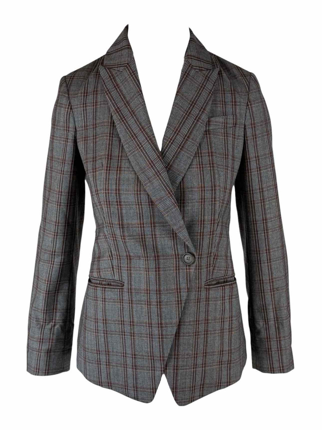 Brunello Cucinelli Size 38 Single Breasted Plaid Blazer