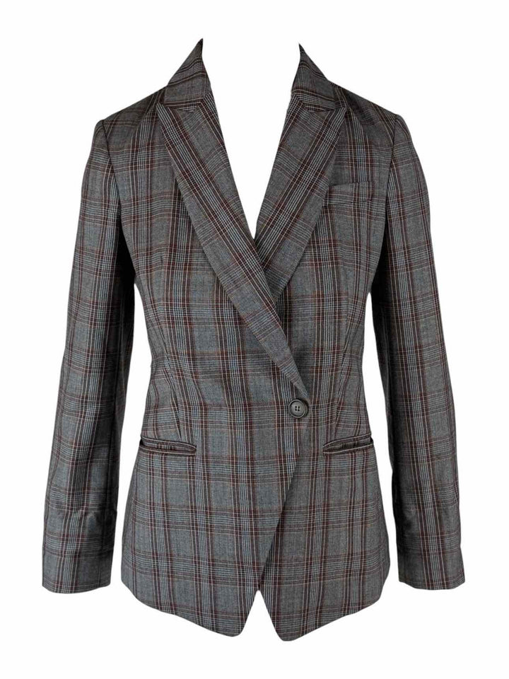Brunello Cucinelli Size 38 Single Breasted Plaid Blazer