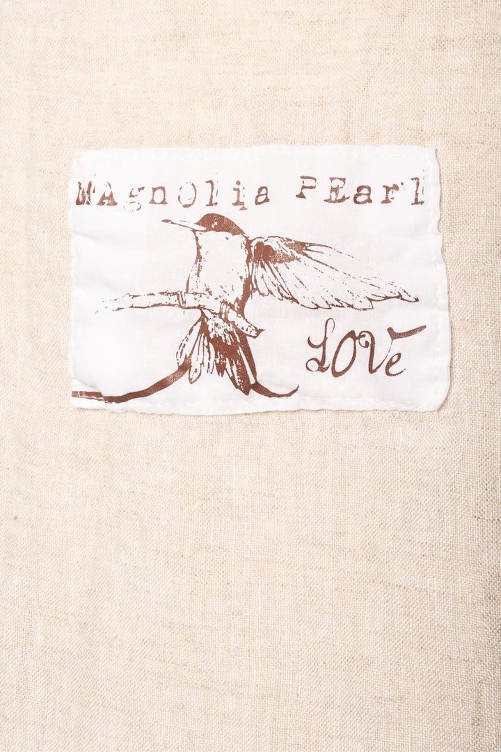 Magnolia Pearl Size OS Ruched Logo Linen Dress
