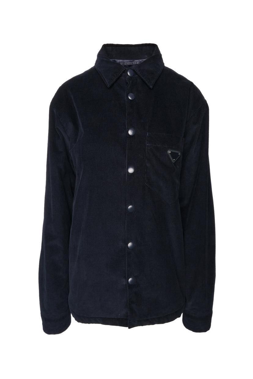 Prada Size M Men's 2022 Corduroy Padded Shirt Long Sleeve