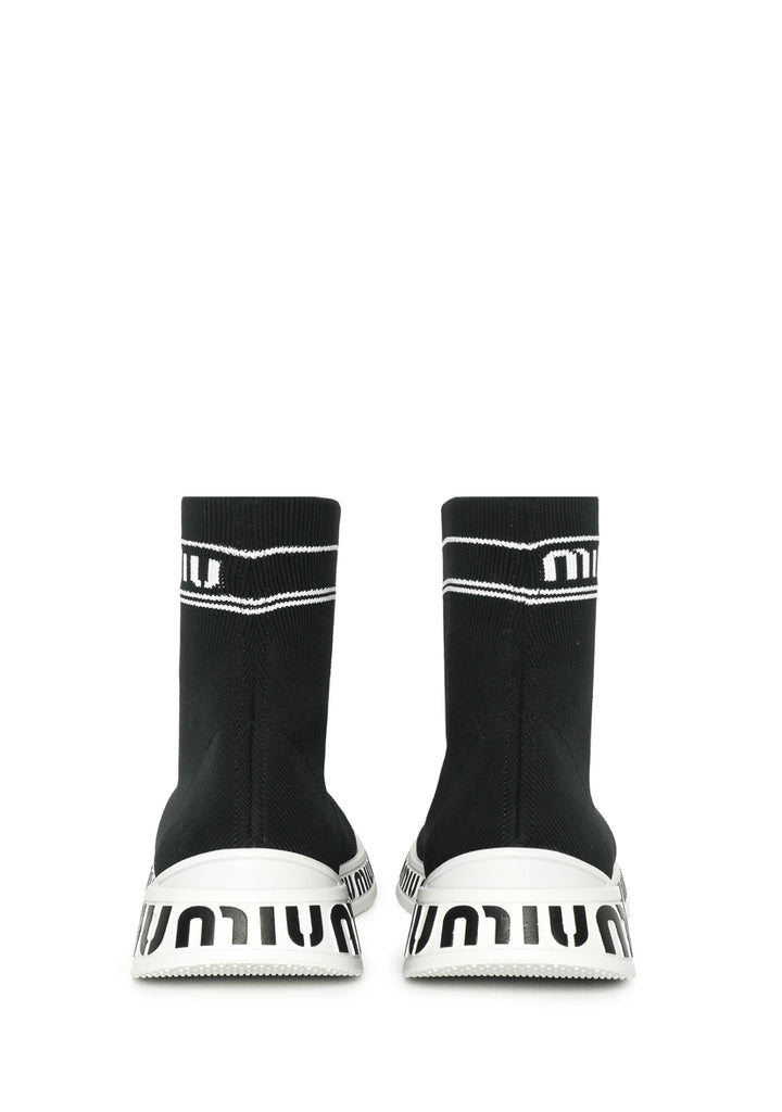 Miu Miu Size 35.5 Logo Knit Sock Sneaker