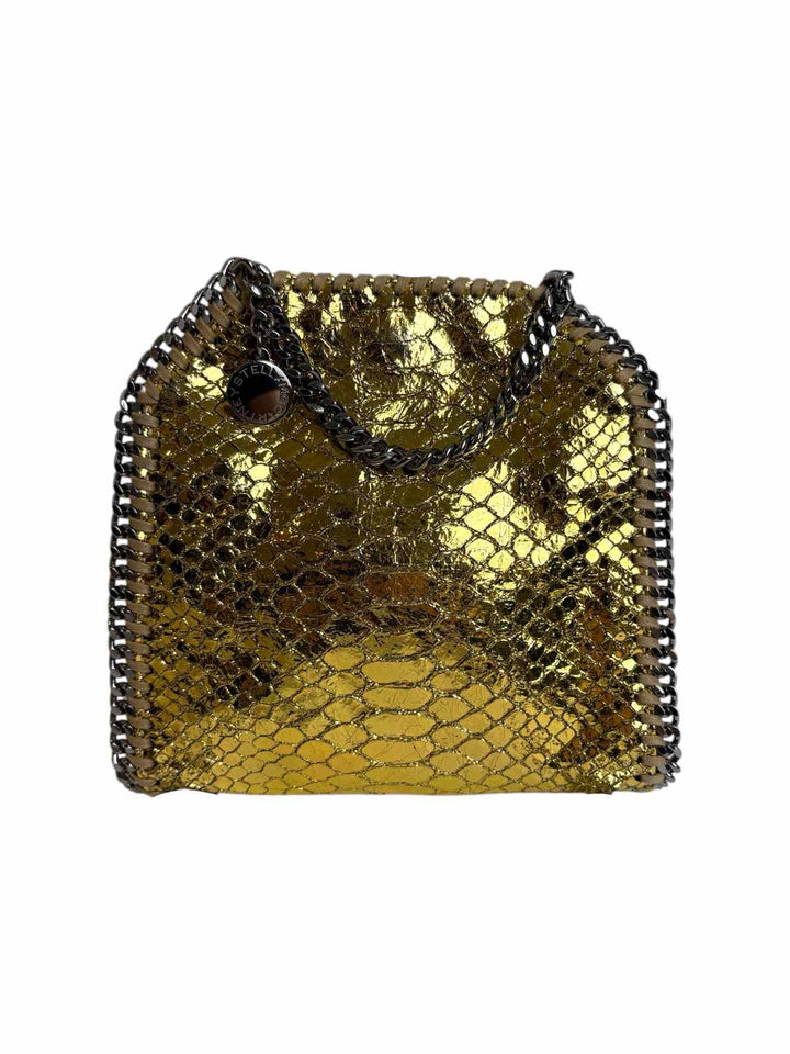 Stella Mccartney Faux Leather Metallic Snake Print Falabella  Crossbody Purse
