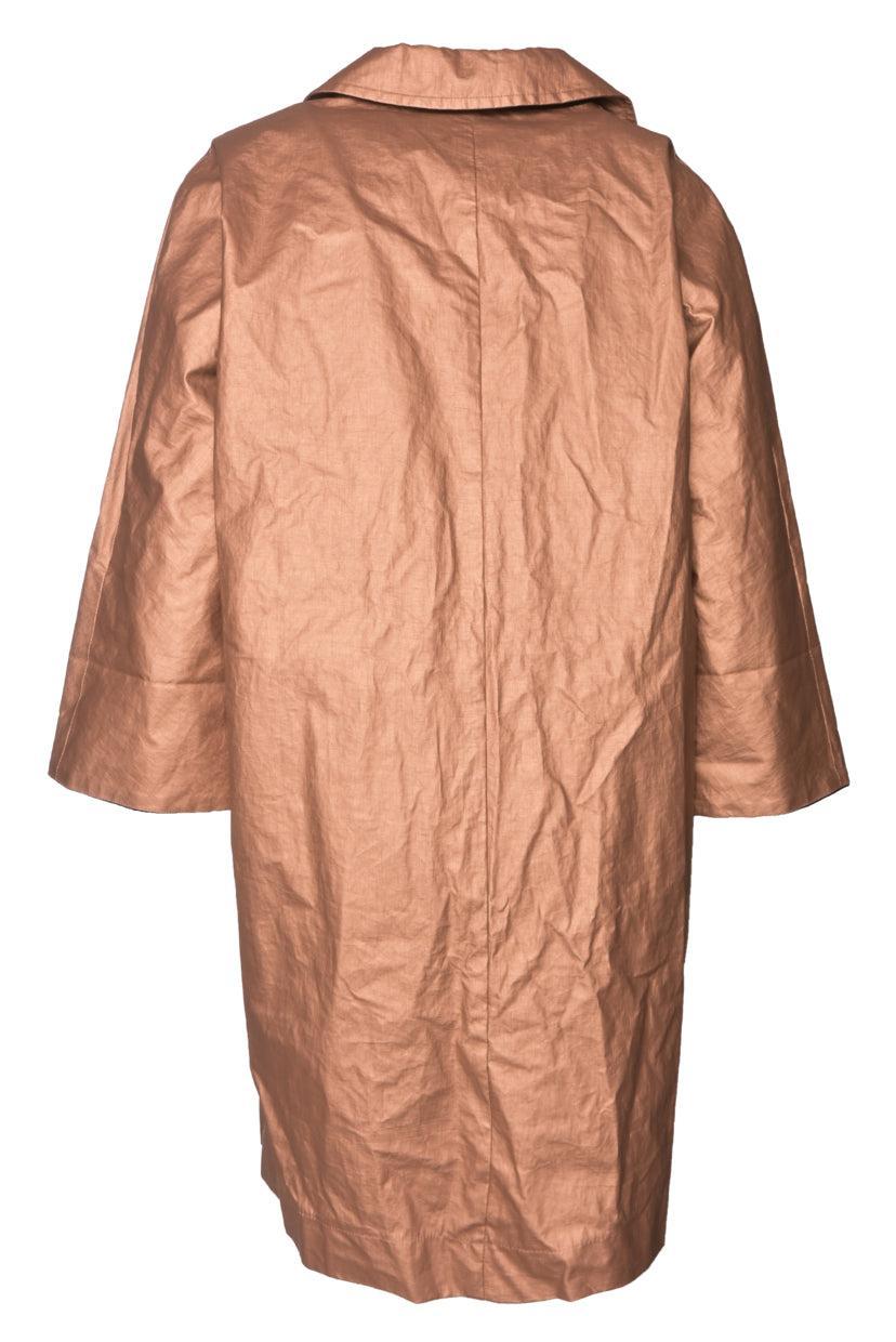 Herno Size 42 Coated Linen Metallic Coat