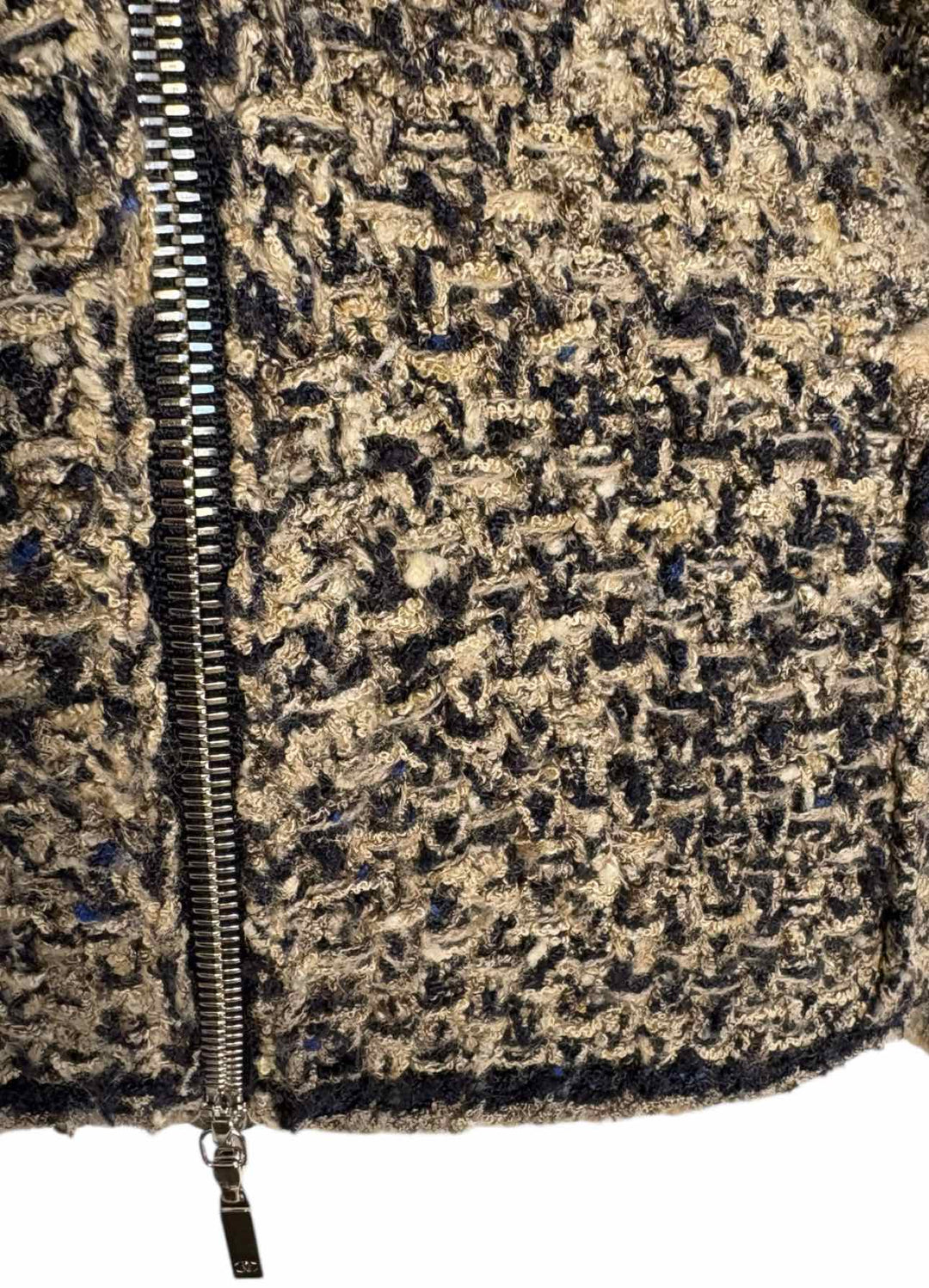 Chanel Size 38 Silk Blend  Knit Asymmetrical Zipper Cardigan