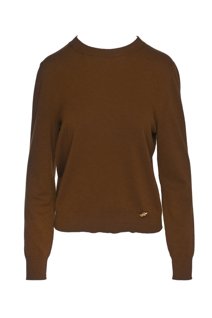 Oscar De La Renta Size L Scarfed Detail Cashmere Sweater