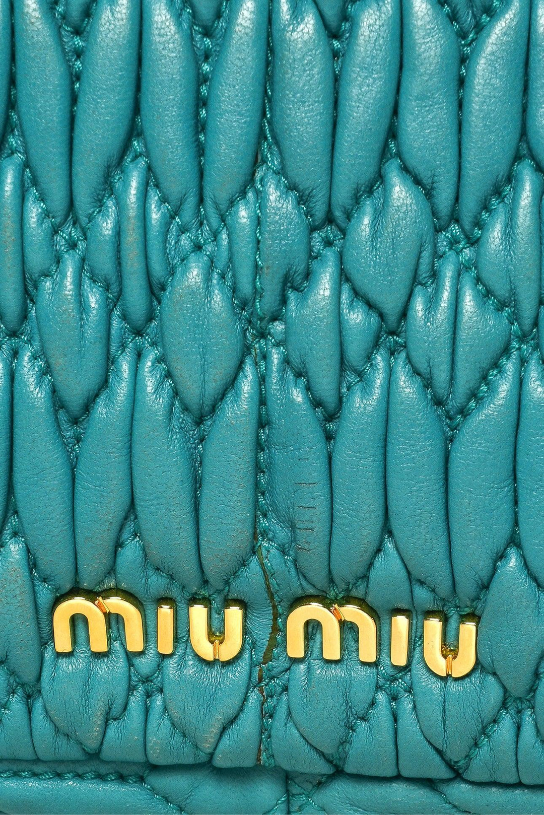 Miu Miu MatelassÃ© Leather Crystal Flap Shoulder Bag