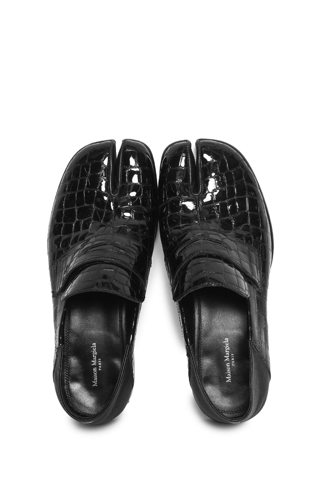 Maison Martin Margiela Size 39 Croc Embossed Patent Leather Tabi Loafers
