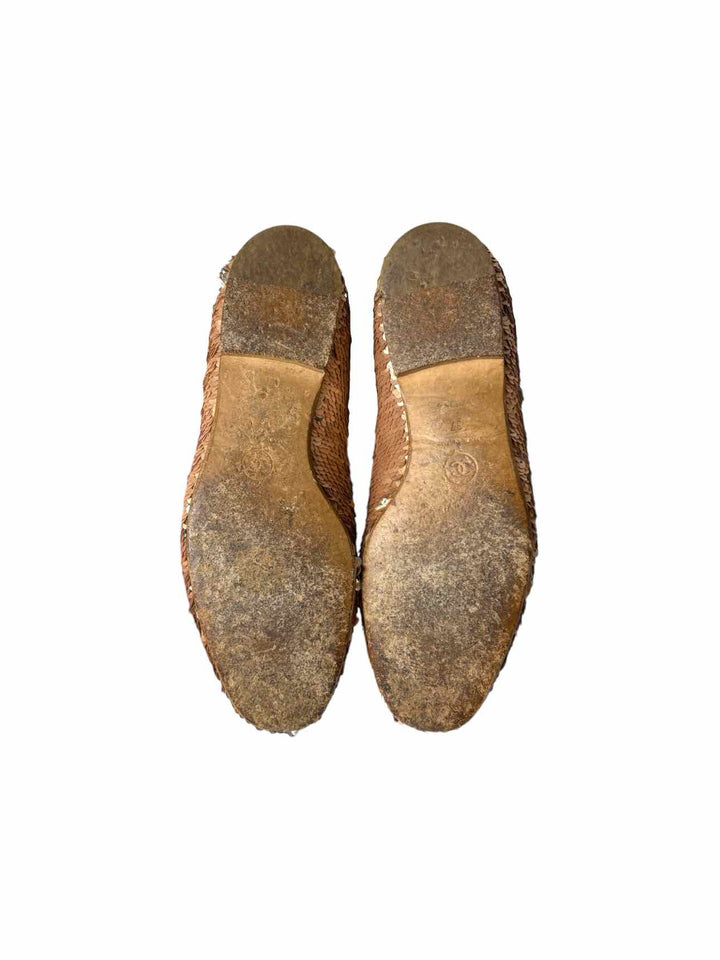 Chanel Sequin Logo  Size 37 Loafers