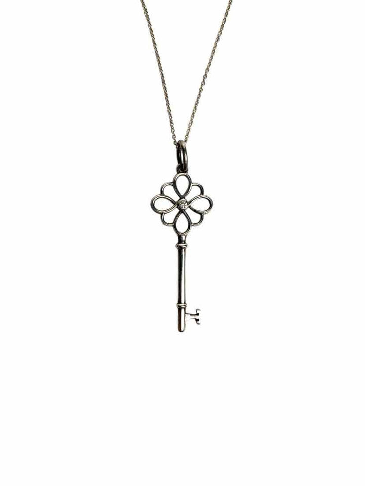 Tiffany Diamond & Silver Knot Key Pendant Necklace