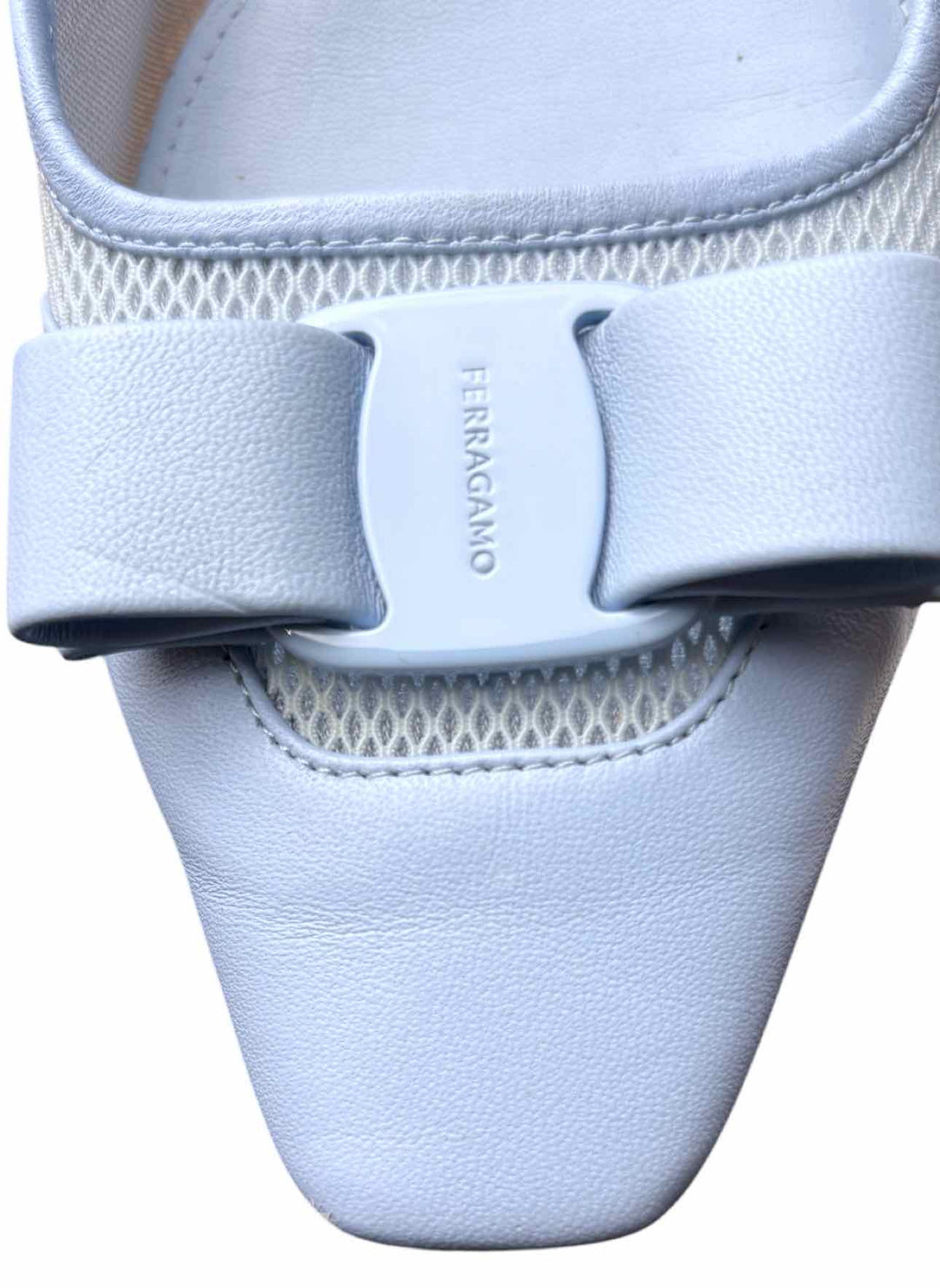 Ferragamo Size 8 Varina Sun Mesh & Leather Flats