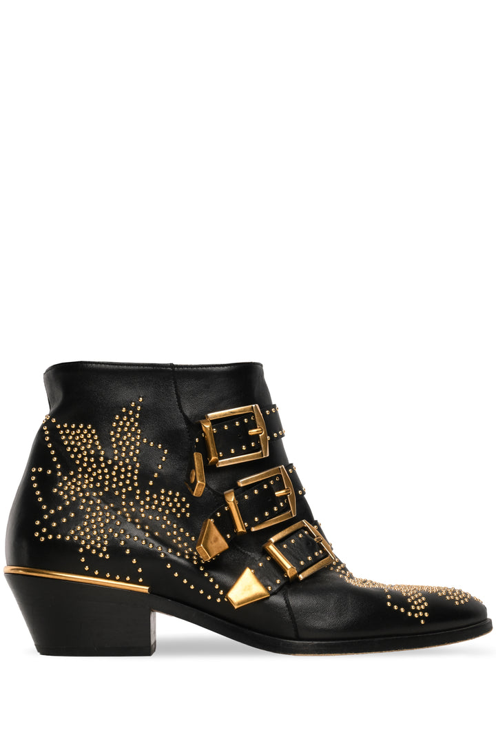 Chloe Size 37 Susanna Studded Leather Ankle Boots