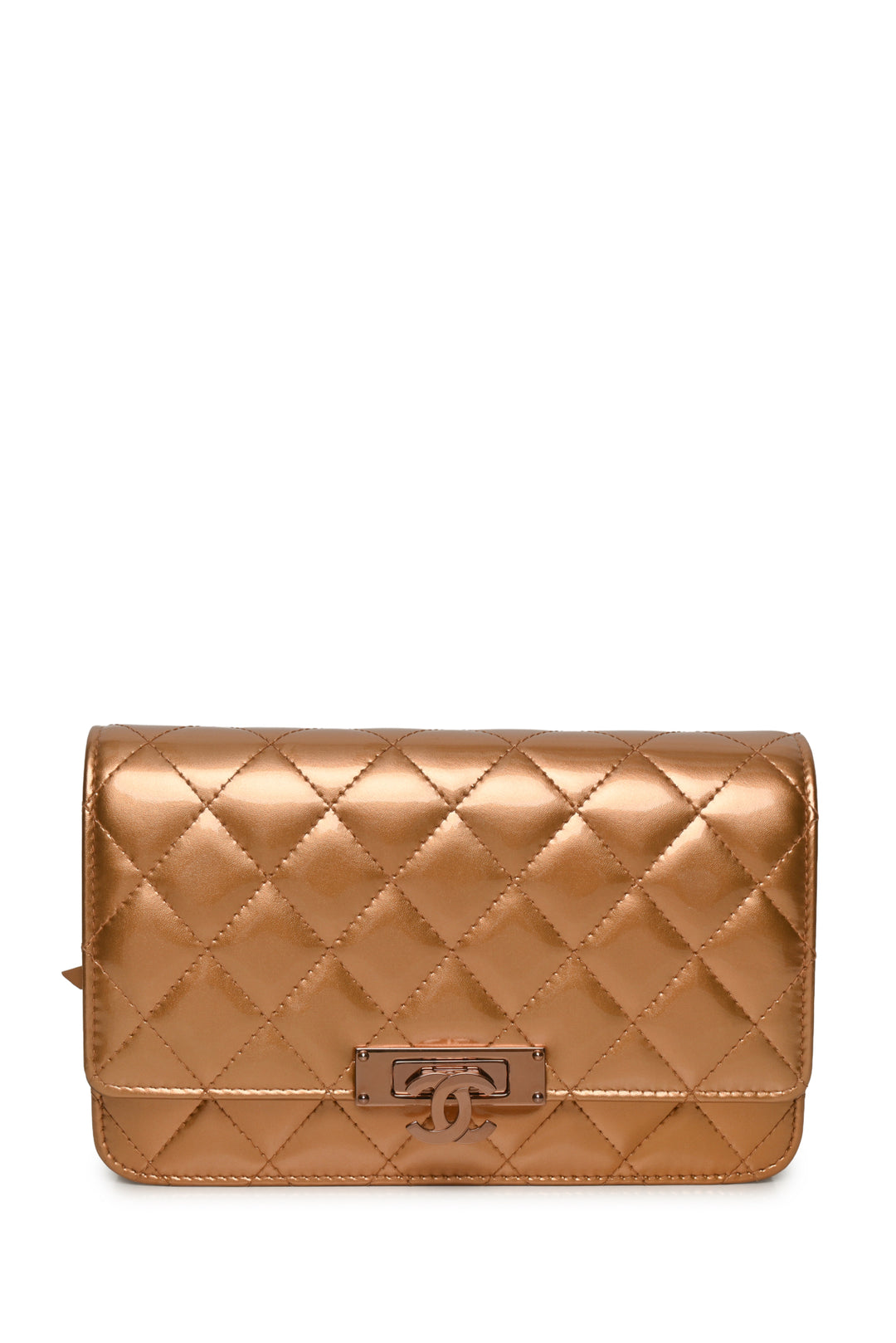 Chanel 2016-17 Enamel Coco Lock Wallet on Chain