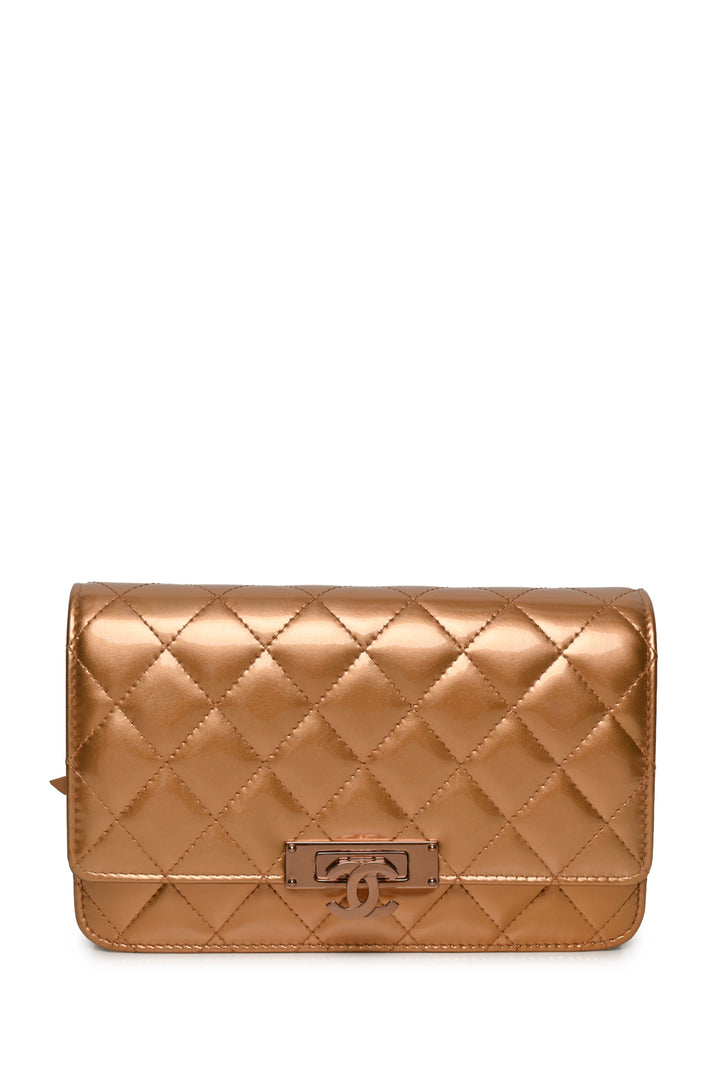 Chanel 2016-17 Enamel Coco Lock Wallet on Chain