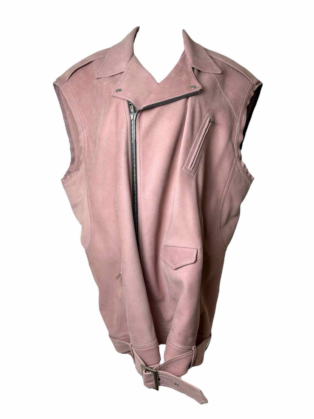 Rick Owens Size OS Lido S/S 24 Dusty Pink Leather Moto Vest