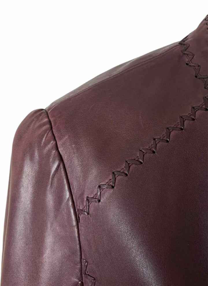 Marc Cain Size M Zip-up Leather Jacket