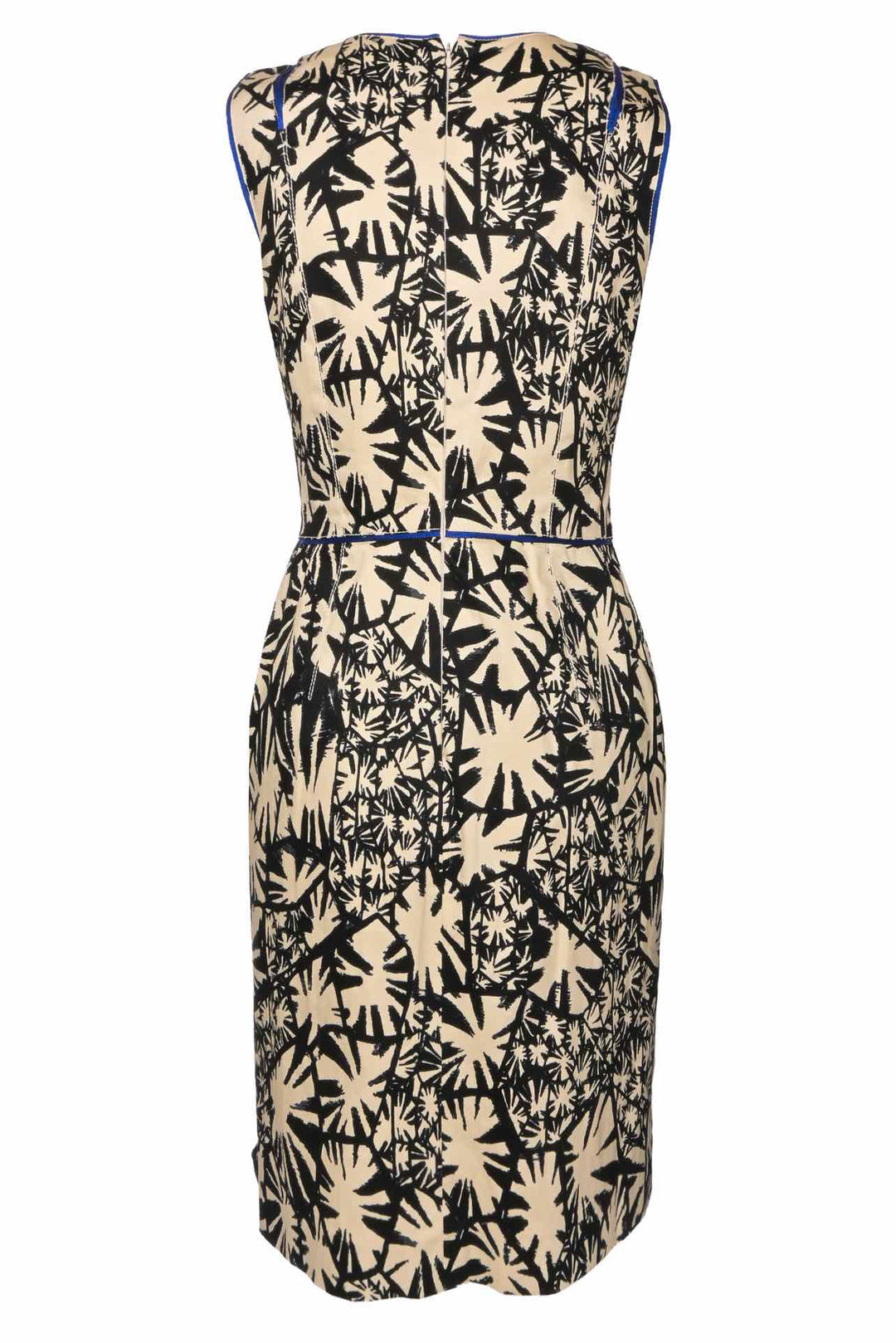 Oscar De La Renta Size 8 Pattern Cut Out Midi Dress