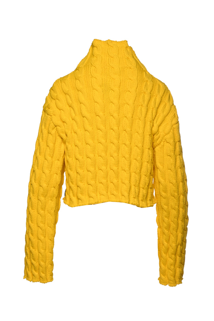 Balenciaga Size XS 2020 Cable Knit Turtleneck Cropped Sweater