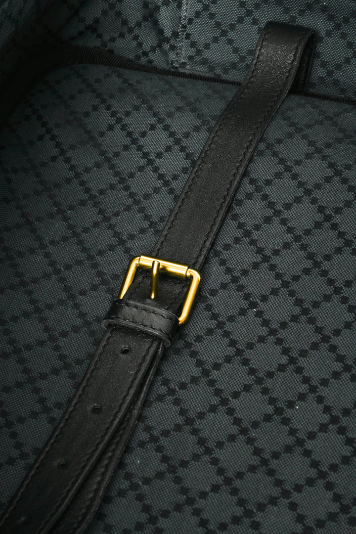 Gucci Pebbled Leather Bamboo Top Handle Suitcase Travel Bag