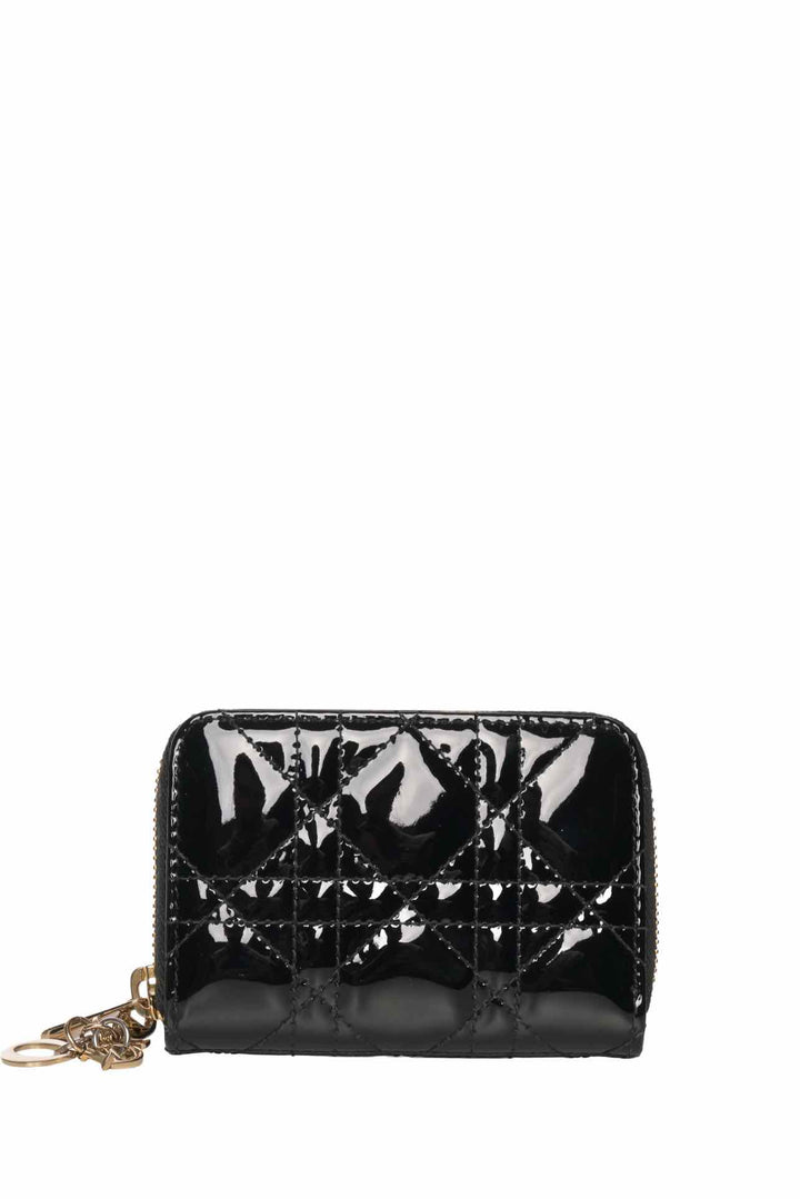 Dior Size 2023 Connage Quilted Patent Lady Dior Multicard Holder Wallet
