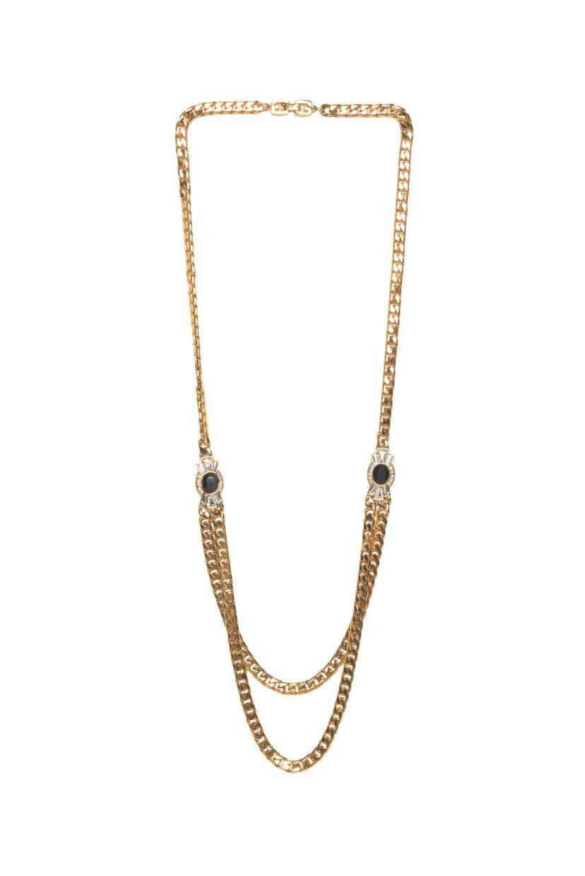 Givenchy Vintage Crystal Layered Necklace