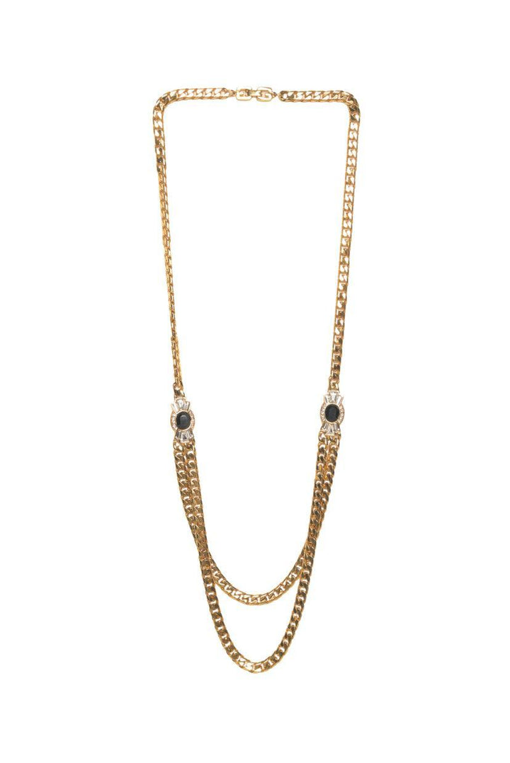Givenchy Vintage Crystal Layered Necklace