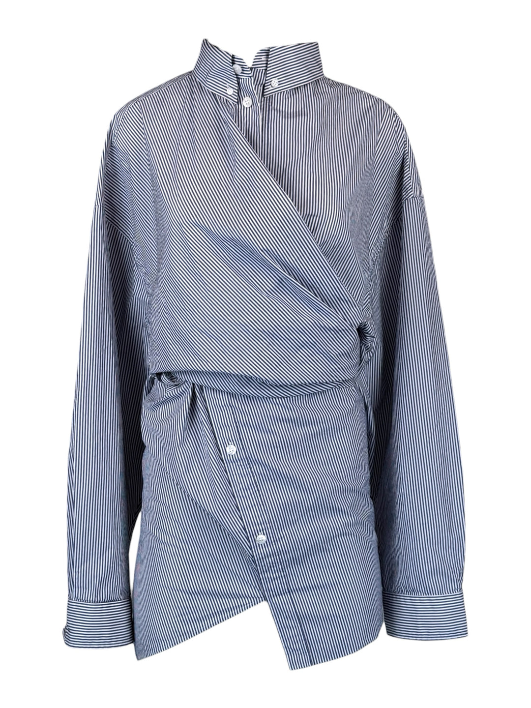 Balenciaga Size 34 2022 Striped Wrap Mini Dress