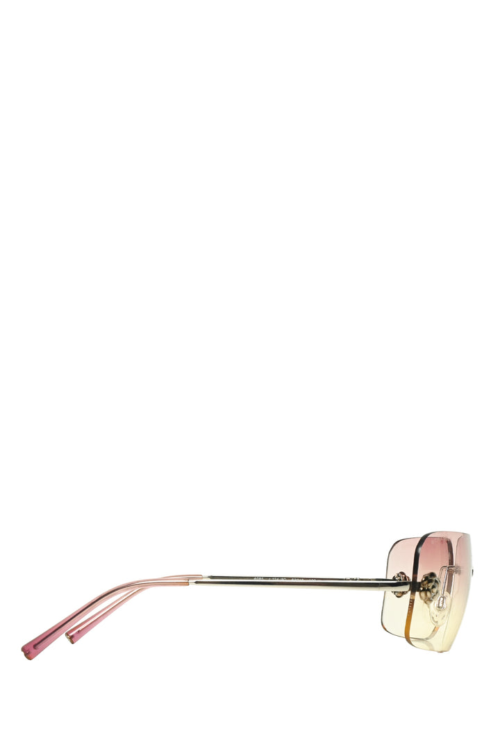 Chanel Vintage Rimless Camellia Flower Ombre Pink Eyewear