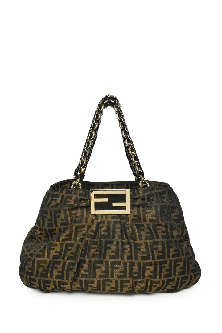 Fendi Zucca Canvas Mia Shoulder Bag