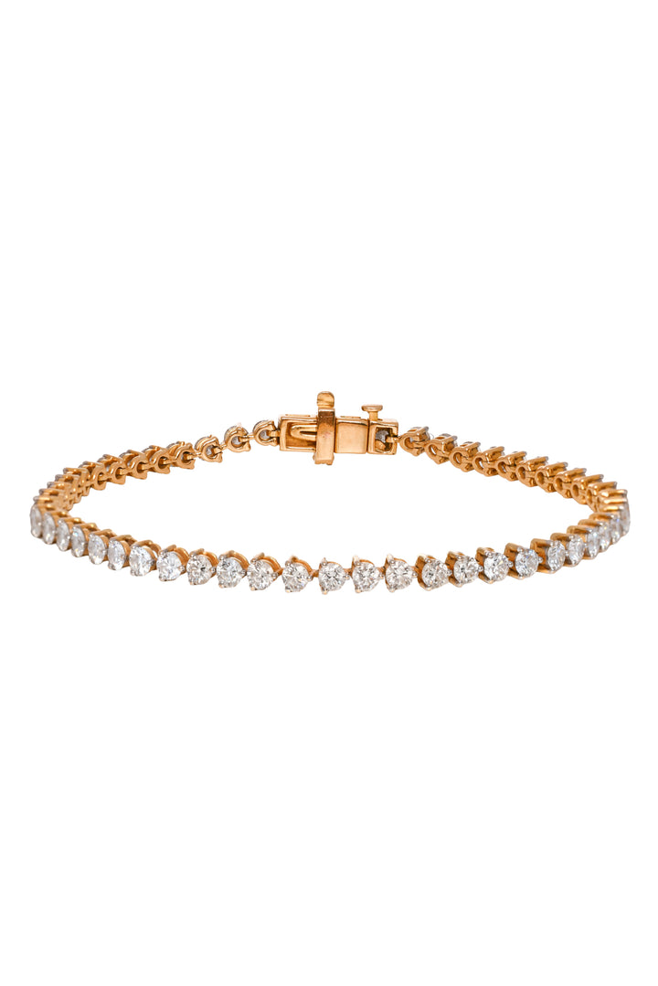 18k Yellow Gold Diamond Tennis Bracelet