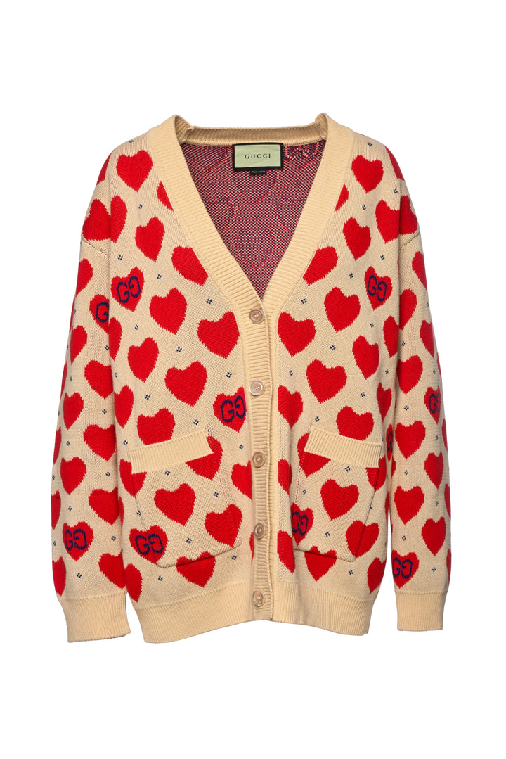 Gucci Printed Heart Size L Cardigan