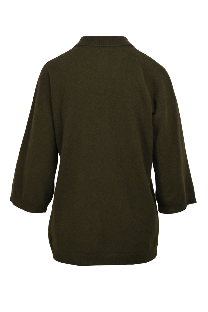 Ganni Size S/M Embellished Button Cashmere Polo weater