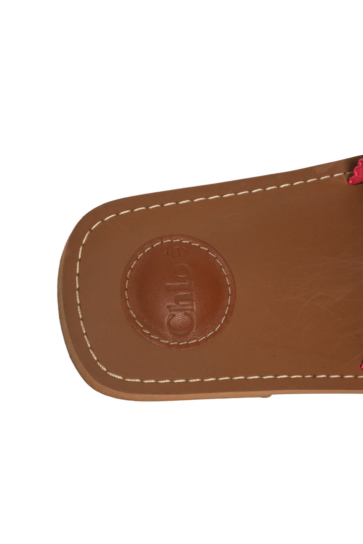 Chloe Size 37 Woody Flat Mule Sandals