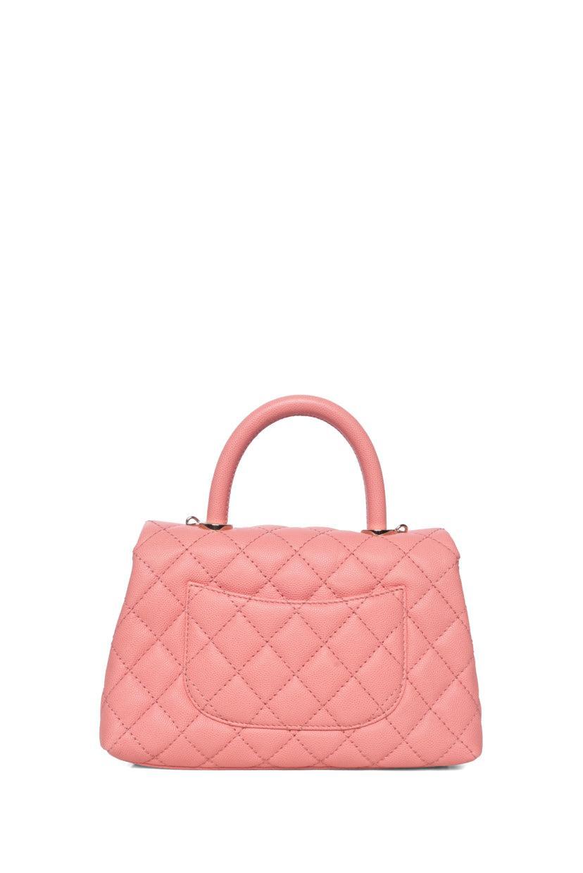 Chanel 2019 Quilted Caviar Mini Coco Handle Flap Bag
