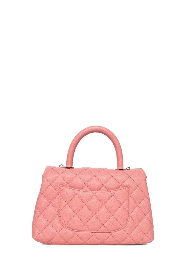 Chanel 2019 Quilted Caviar Mini Coco Handle Flap Bag