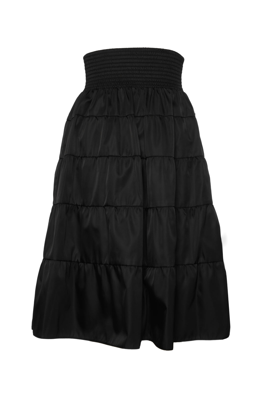 Prada Size 36 2019 Nylon Tiered Midi Skirt