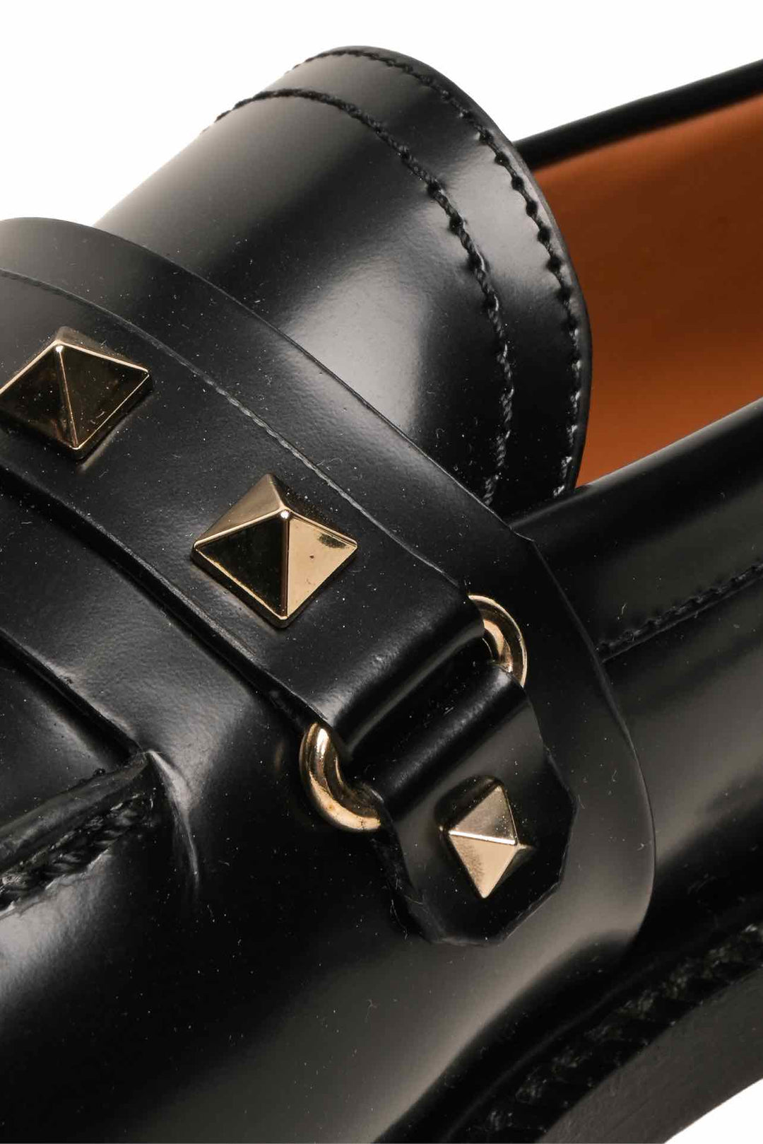 Valentino Size 38.5 Rockstud Accent Leather Loafers