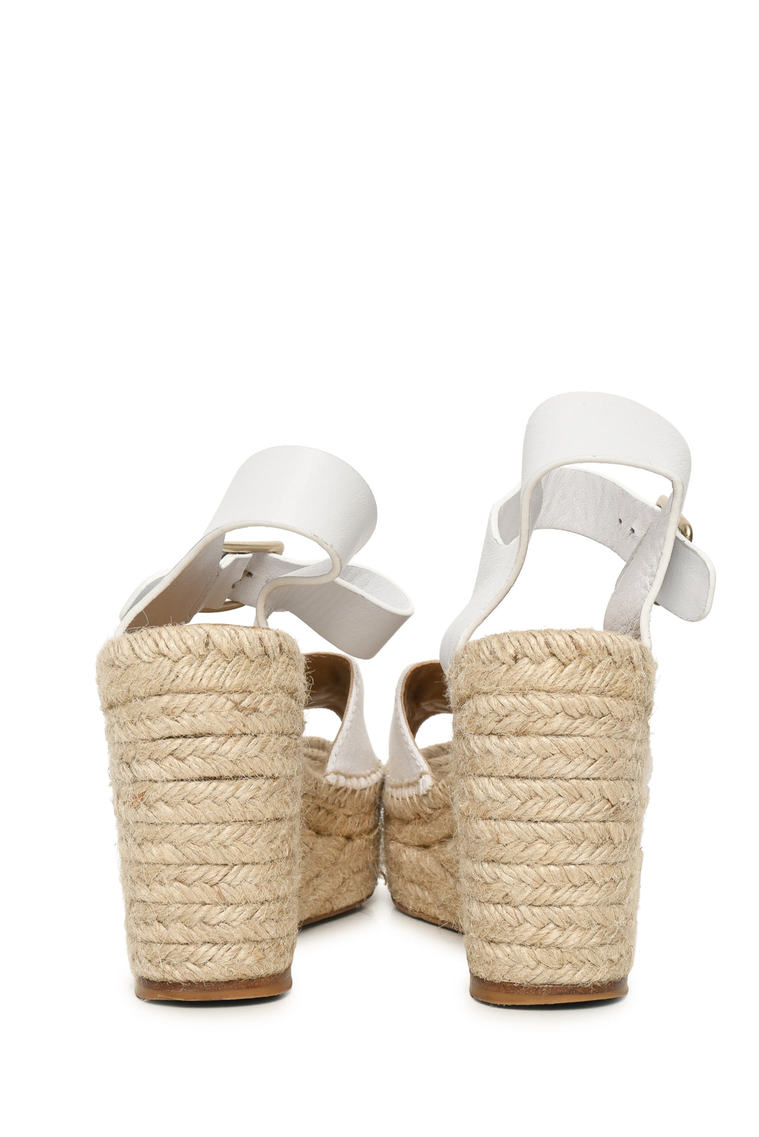 Loewe Size 35 Canvas & Leather Espadrille Wedge Sandals