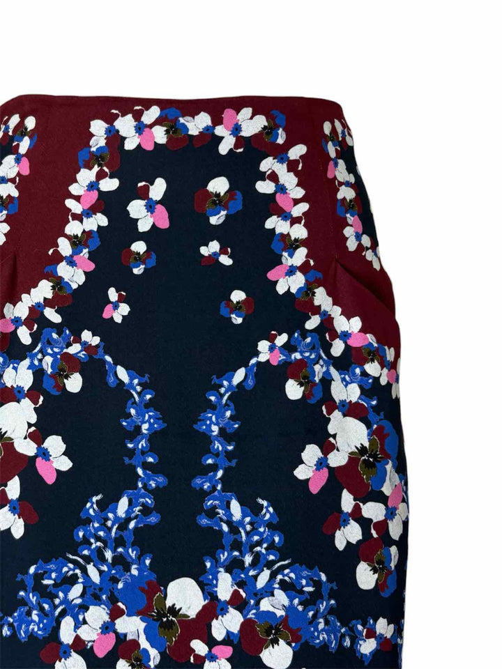 Erdem Size 6 Floral Silk Skirt