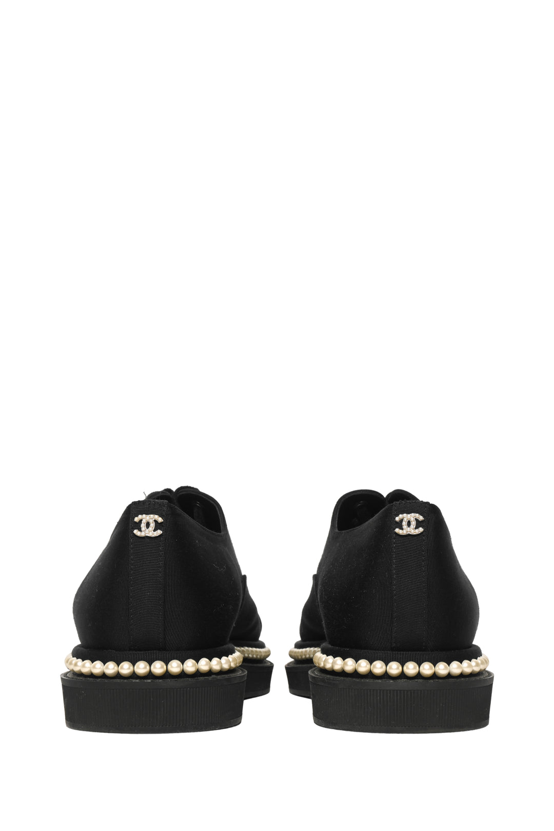 Chanel Size 37 2017 Pearl Lace Up Loafers