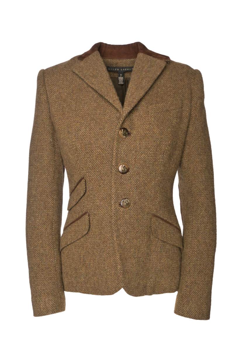 Ralph Lauren Black Label Size 6 Wool & Cashmere Single Breasted Blazer